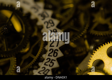 Number dial in gear pile Stock Photo