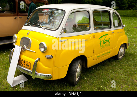 Yellow Fiat 600 Multipla Stock Photo