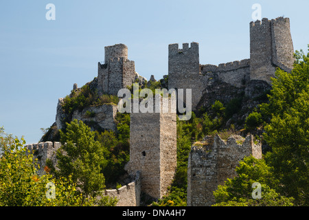 Gobulac fortress, Iron Gates gorges, Danube river, Serbia, Europe Stock Photo