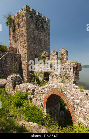 Gobulac fortress, Iron Gates gorges, Danube river, Serbia, Europe Stock Photo