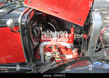 Original engine of 1930 Ford Model A Coupe by Parque Almendares, Vedado, Havana, Cuba, Caribbean Sea, Central America Stock Photo