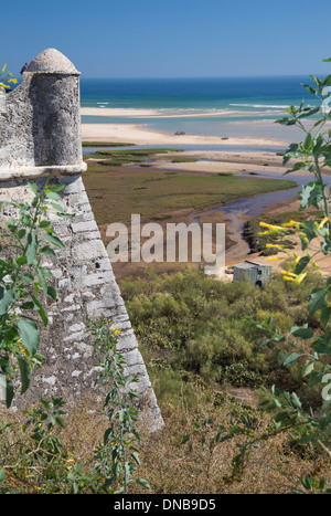 Cacela Velha fortress and Ria Formosa, The Algarve, Portugal Stock Photo