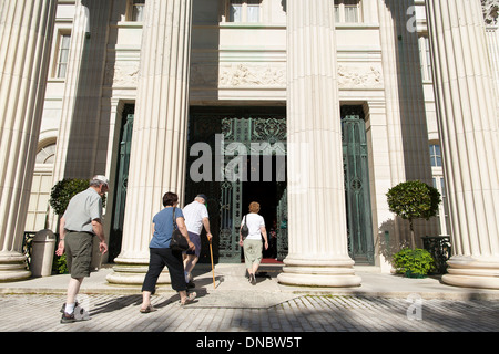 The entrance Marble house, a Newport mansion or Cottage built for the Vanderbilts during the golden age of Newport Rhode Island Stock Photo