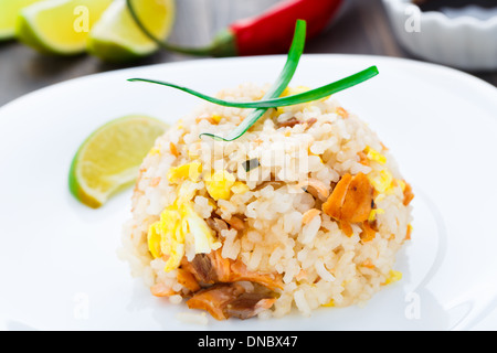 Salmon fried rice Stock Photo