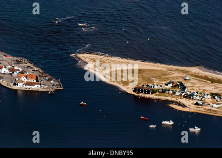 Aerial view of Mudeford and Hengisbury Head Stock Photo