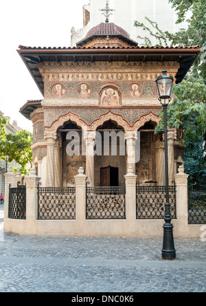 Stavropoleos Monastery (aka Stavropoleos Church) in Bucharest, the capital of Romania. Stock Photo