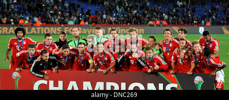 Marrakesh , Morocco. 21st Dec, 2013. The Champions Bayern Munich during the presentation of the FIFA Club World Cup Final game between Bayern Munich and Raja Casablanca from the Marrakesh Stadium. Credit:  Action Plus Sports/Alamy Live News Stock Photo