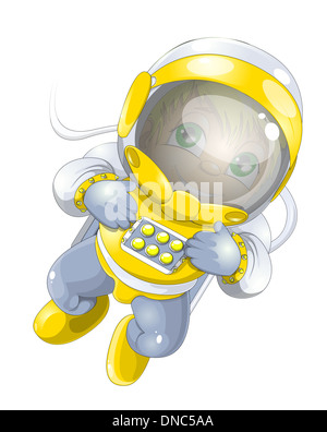 the astronaut in an outer space Stock Photo