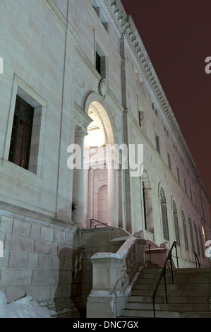 Saint Paul Public Library building illuminated at night in downtown Saint Paul Minnesota Stock Photo