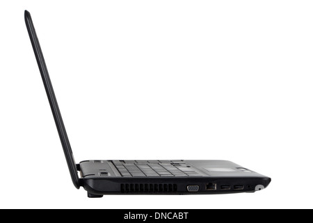 Open laptop isolated on white background Stock Photo