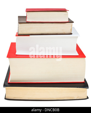 Library Book Stack Size stack different sizes books isolated on white background Stock Photo ...