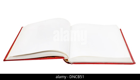 red big blank open book isolated on white background Stock Photo