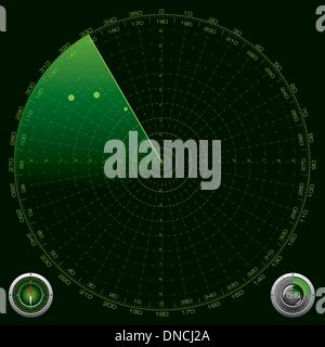 Detailed Illustration of a Radar Screen Stock Vector