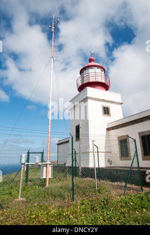 Portugal, Madeira, Ponta do Pargo: The Ponta do Pargo lighthouse marks the most westerly point of Madeira and was built in 1922. Stock Photo