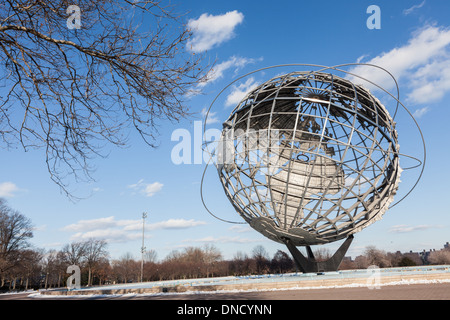 Unisphere, stainless steel, 12 stories high, built for 1964 World's Fair, Flushing Meadows, Queens, New York Stock Photo