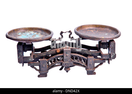 Old, rusty scale without weights. Stock Photo