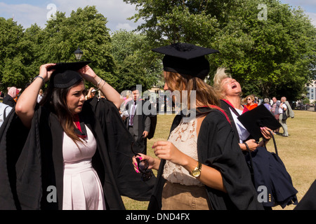 UWE (University of the West of England) students in College Green after graduation ceremony at Bristol Cathedral, UK Stock Photo