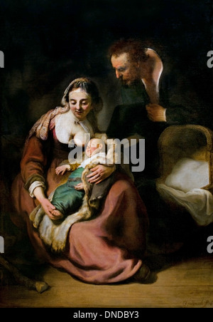 The Holy Family 1634 Rembrandt Harmenszoon van Rijn 1606-1669  Dutch Netherlands Stock Photo