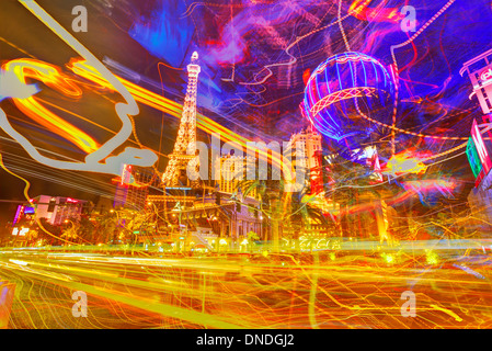 Editorial use only Paris Las Vegas Nevada Strip at night in 2013 spring Stock Photo