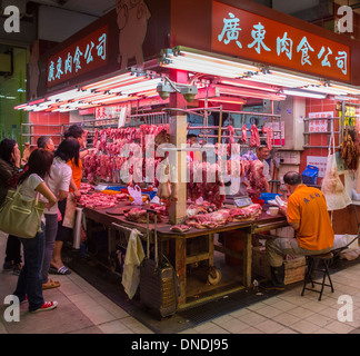 Meat Market at Wan Chai, Hong Kong Island, Hong Kong, China, Asia Stock ...