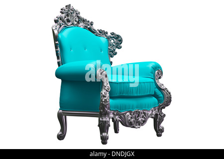 Baroque armchair with tpink worker strikes Stock Photo