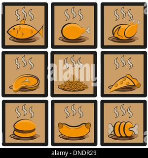 Meal icons set Stock Photo