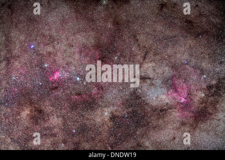 False Comet area in Scorpius with NGC 6231 and IC 4628, along with NGC 6188 nebulosity in the constellation Ara. Stock Photo