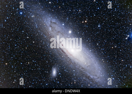 The Andromeda Galaxy, a spiral galaxy in the Andromeda constellation. Stock Photo