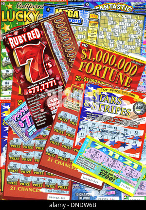 lottery collage tickets california alamy