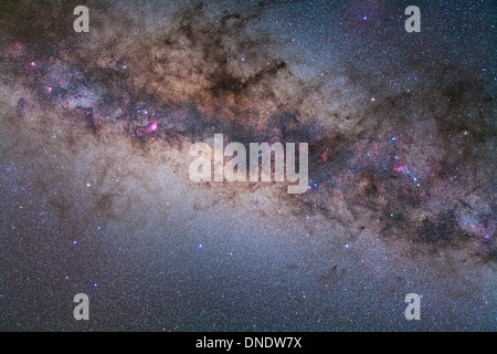 The center of the Milky Way through Sagittarius and Scorpius. Stock Photo