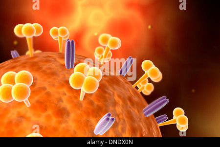Conceptual image of influenza causing flu. Stock Photo