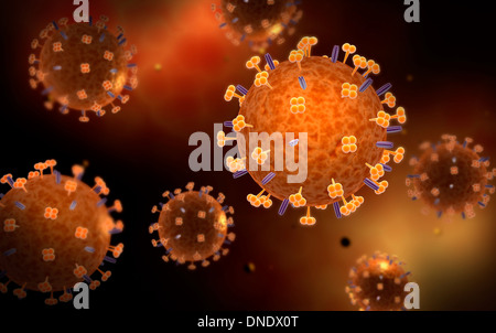 Conceptual image of influenza causing flu. Stock Photo