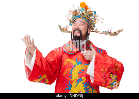 Chinese God of Wealth celebrating Chinese New Year Stock Photo