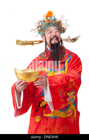 Chinese God of Wealth celebrating Chinese New Year Stock Photo