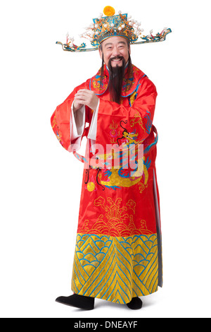 Chinese God of Wealth greeting for Chinese New Year Stock Photo