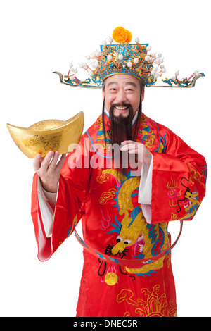 Chinese God of Wealth celebrating Chinese New Year Stock Photo