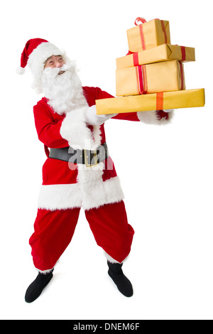 Santa Claus with Christmas gifts Stock Photo