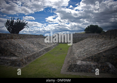 Ball court of the Zapotec ruins of Yagul in Oaxaca, Mexico, July 7, 2012. Stock Photo
