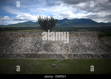 Ball court of the Zapotec ruins of Yagul in Oaxaca, Mexico, July 7, 2012. Stock Photo