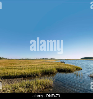 A saltwater marsh in Niantic, East Lyme, Connecticut, USA. Stock Photo
