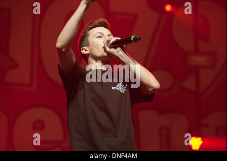 Cimorelli ,Emblem3 ,Fall Out Boy, Panic at the Disco and Kalin and Myles perform at Jingle Ball 2013 Stock Photo