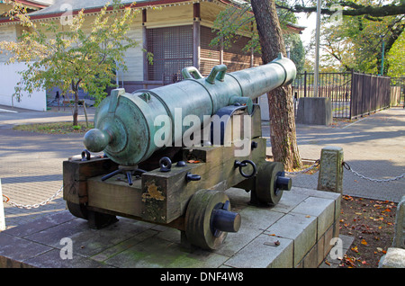 Noonday Gun at Edo-Tokyo Open Air Architectural Museum Stock Photo