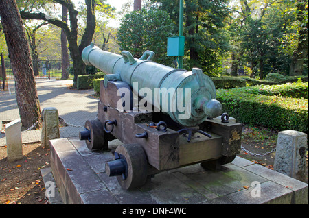 Noonday Gun at Edo-Tokyo Open Air Architectural Museum Stock Photo