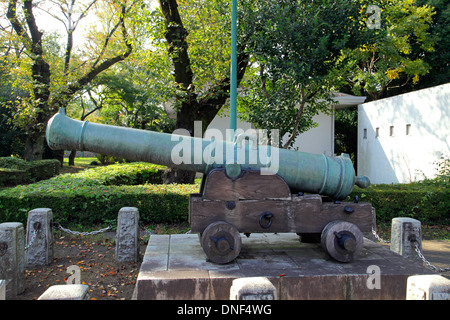 Noonday Gun at Edo-Tokyo Open Air Architectural Museum Stock Photo