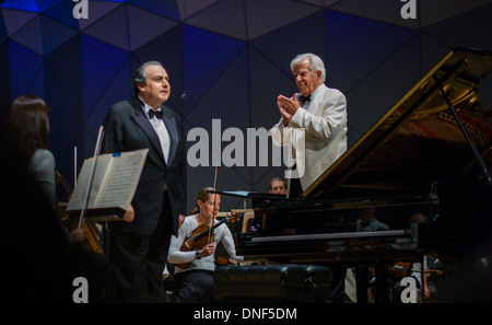 YEFIM BRONFMAN & CHRISTOPH VON DOHNANYI BEETHOVEN PIANO CONCERTO NO. 3 TANGLEWOOD MUSIC FESTIVAL LENOX MASSACHUSETTS Stock Photo