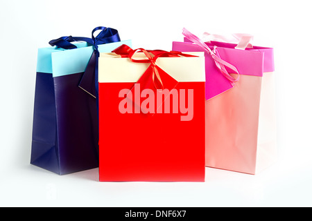 Three paper gift bags Stock Photo