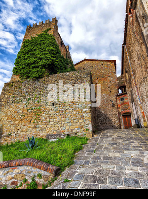 Medieval Italy. Old tower in Montecatini Alto. (HDR image) Stock Photo