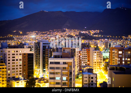 Quito, Ecuador as seen from new town. Stock Photo