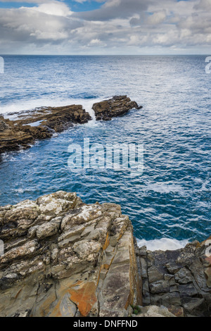 Sea Cliffs on Atlantic Coast on Loophead Drive, on Loophead Peninsula, County Clare, Ireland. Stock Photo