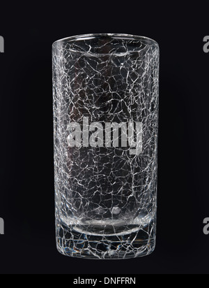 abstract surface of broken glass on black background Stock Photo